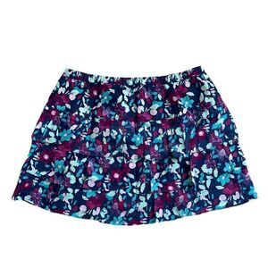 Aeropostale Navy Floral Ruffle Tiered Elastic Waist Skirt Size Medium